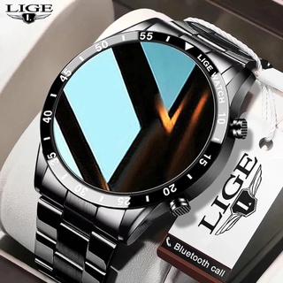 LIGE Men Smart Watch Waterproof Full Touch Screen Luxury Sport Fitness Watch Bluetooth Phone Smart Watch For Men