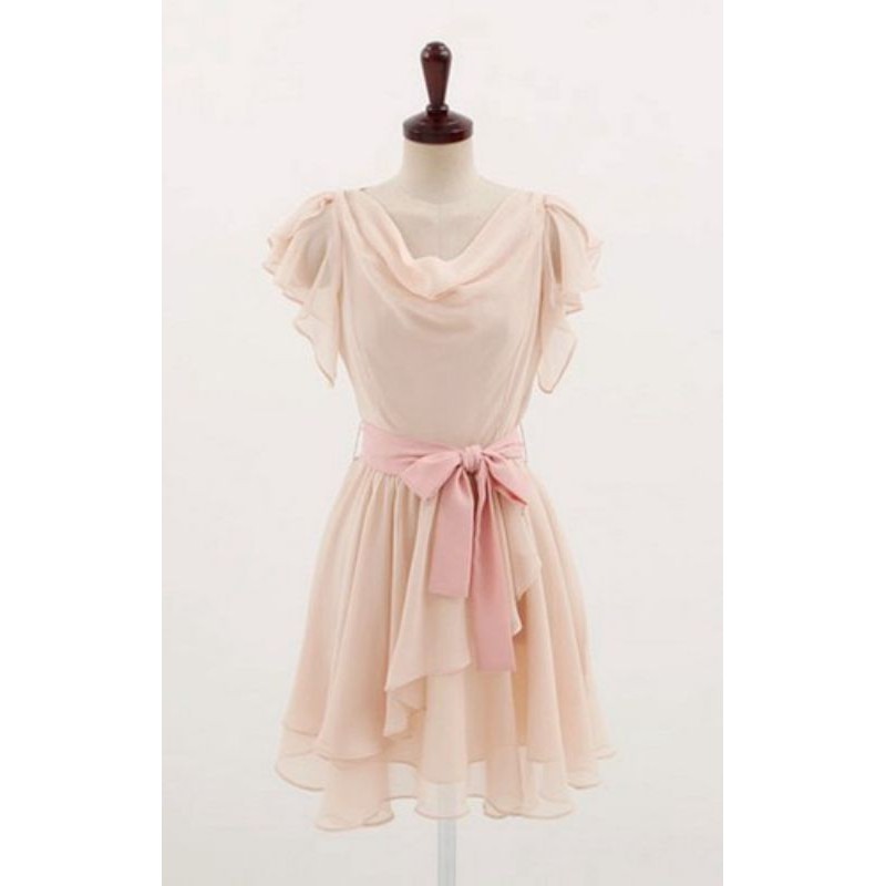 light pink chiffon gown