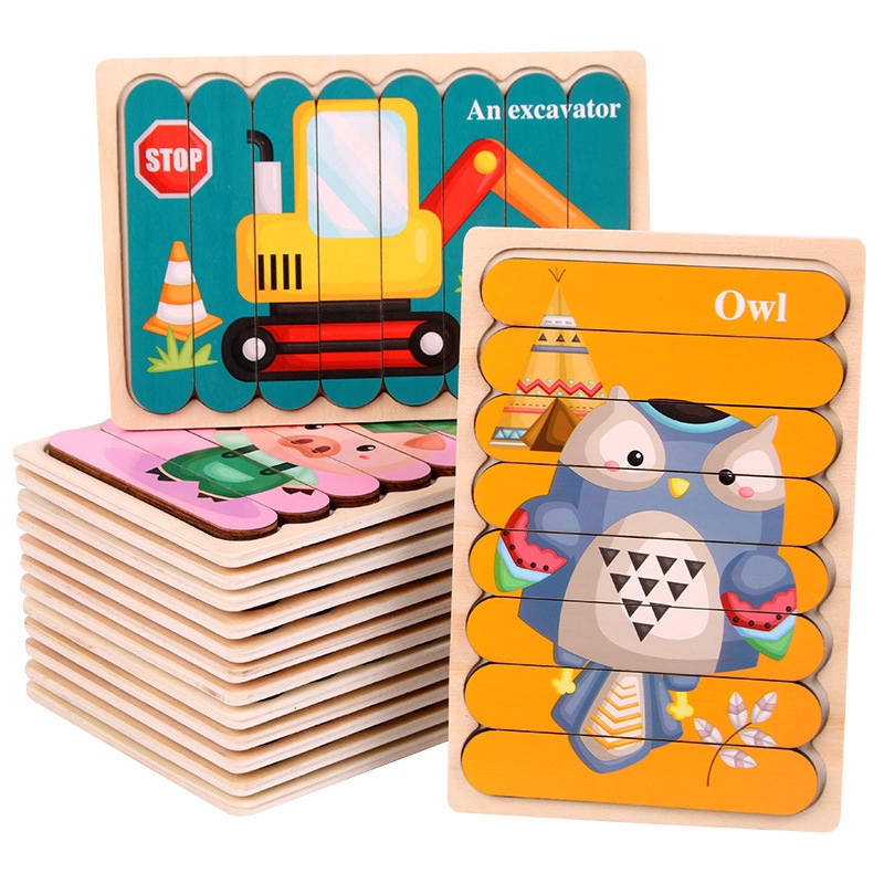 Double-sided Puzzle Traffic animal story puzzle puzzle toy ...