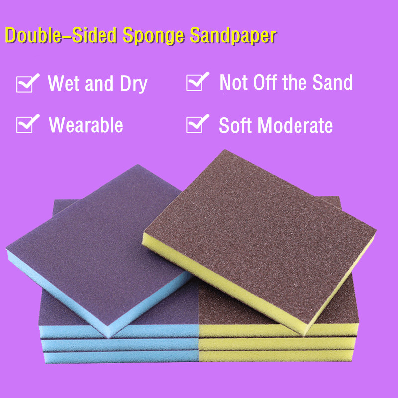 Sanding Block Sponge Grit Polishing Sandpaper Doublesided Woodworking