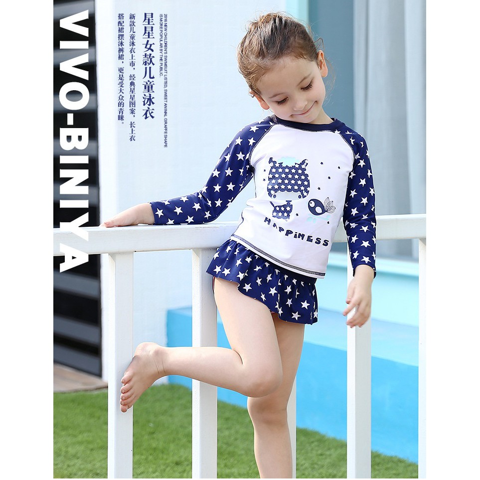 2017 NEW ★ Vivo-biniya Kid Girls Three-piece Long Sleeve Swimwear set ...