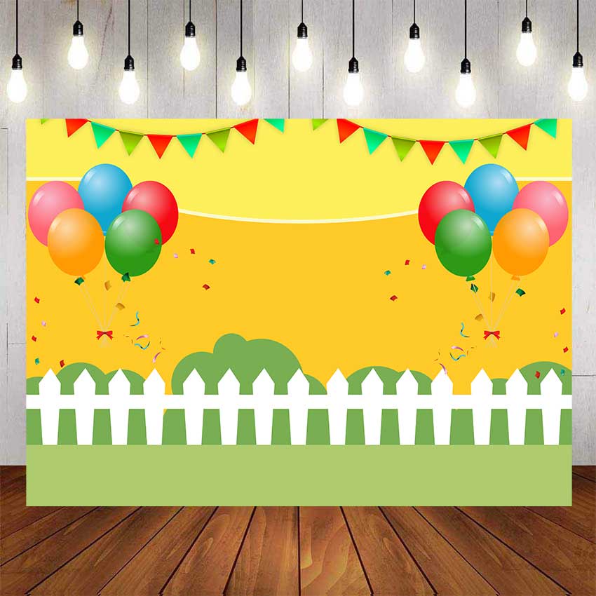 Yellow Balloons Backdrop For Photography Baby Shower Kids Cartoon Balloons Yellow  Background Birthday Party Decor Custom Name Photo | Shopee Singapore