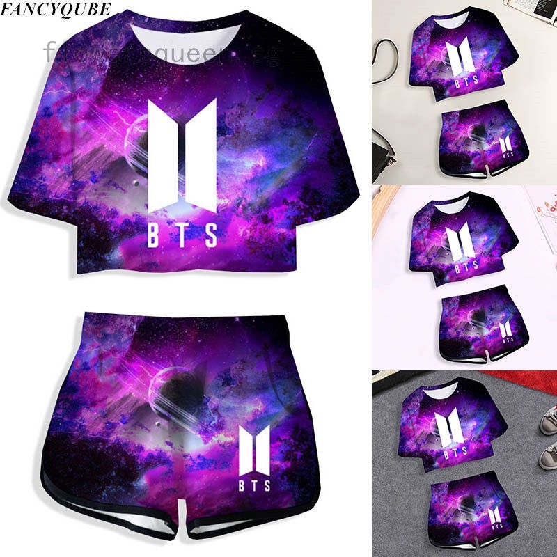 Kpop Bts Love Yourself Shorts And Tee Set Jimin Bangtan Boys Suga V T Shirt Suit Shopee Singapore - t shirt bangtan sonyeondan bts roblox