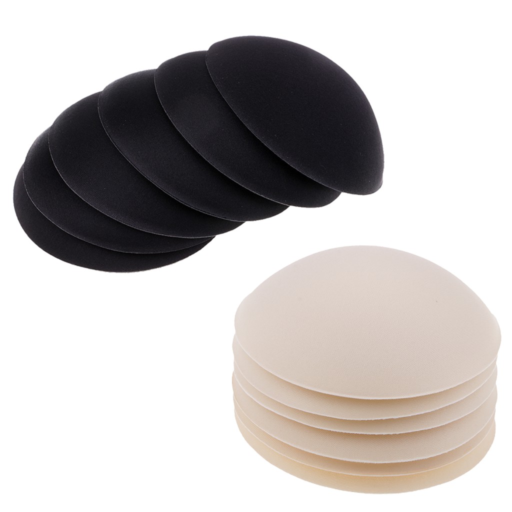 6 Pair Black Beige Soft Women\'s Round Bra Pads Inserts for Sports Bra