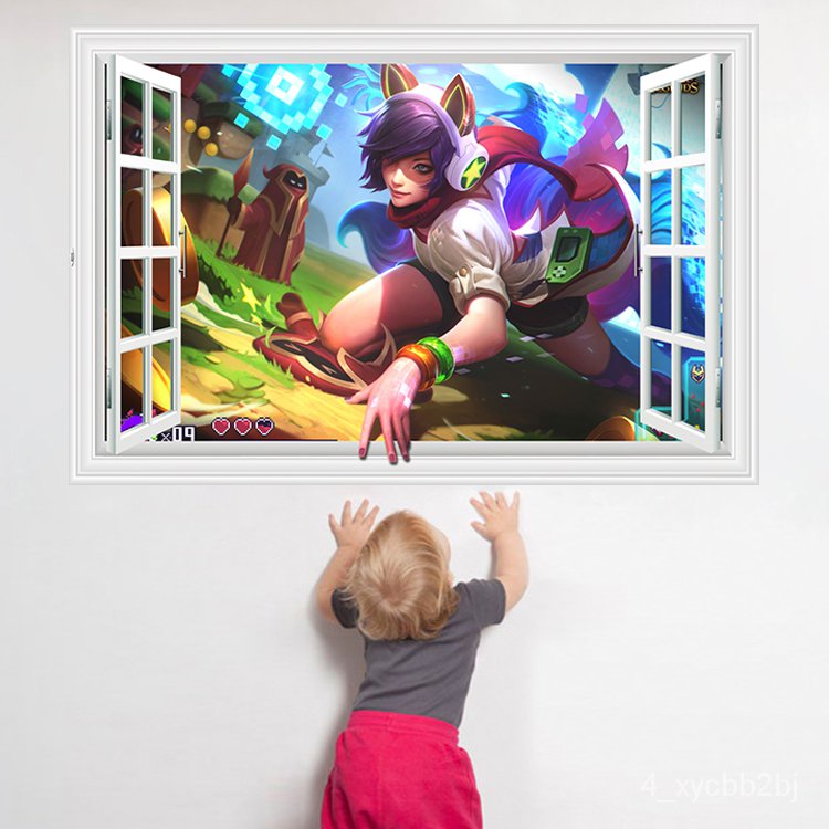 Home life/wall stickers3DThree-Dimensional Window League of Legends Video  Game Goddess Ali Skin Living Room Wall Sticker | Shopee Singapore