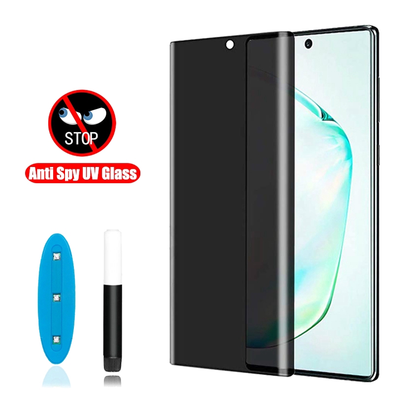 Samsung Galaxy S8 S9 S10 Plus Note 8 9 10 UV Privacy Full Glue Tempered Glass Screen Protector
