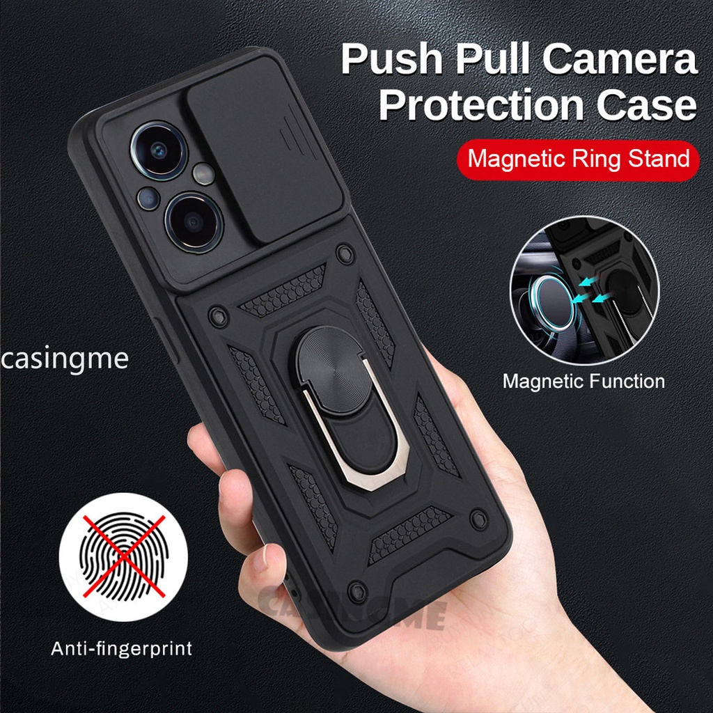 Custodia DOINK Per Oppo Reno 7 - Cover Antiurto Con Cavalletto, PC+TPU, Colore Rosso - 3