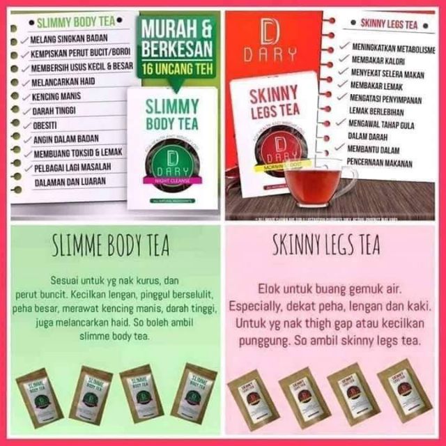Dary Slimming Tea Slimming Body Tea Skinny Legs Tea Shopee Singapore