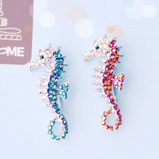 Image of thu nhỏ Fun Colored Diamond Seahorse Brooch Ladies Party Wedding Clothing Accessories Pin Badge Animal Brooch Gift #7