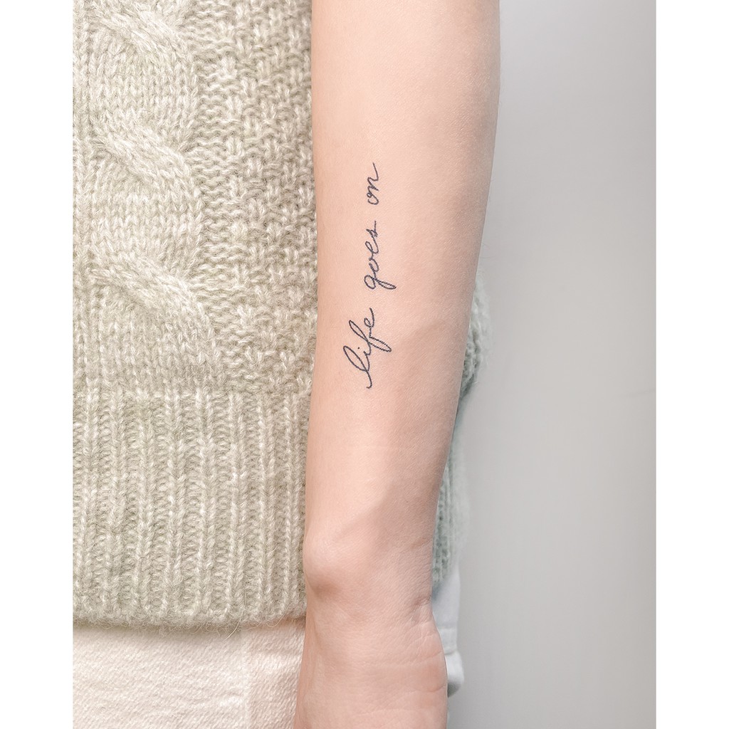 Instant Tattoo X Bts Life Goes On Lettering Tattoo Shopee Singapore