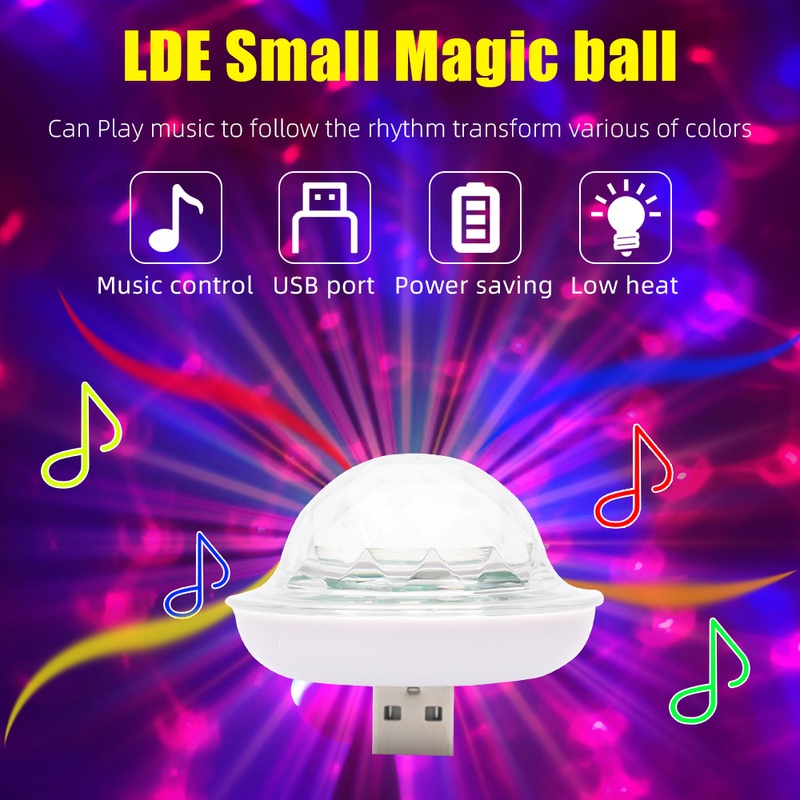 Sound Activated Party Lights / RGB DJ Disco Ball Lighting / Mini High Quality Strobe Lamp / Stage Par Light for Home Room Dance Parties Bar Karaoke Xmas Wedding Show Club