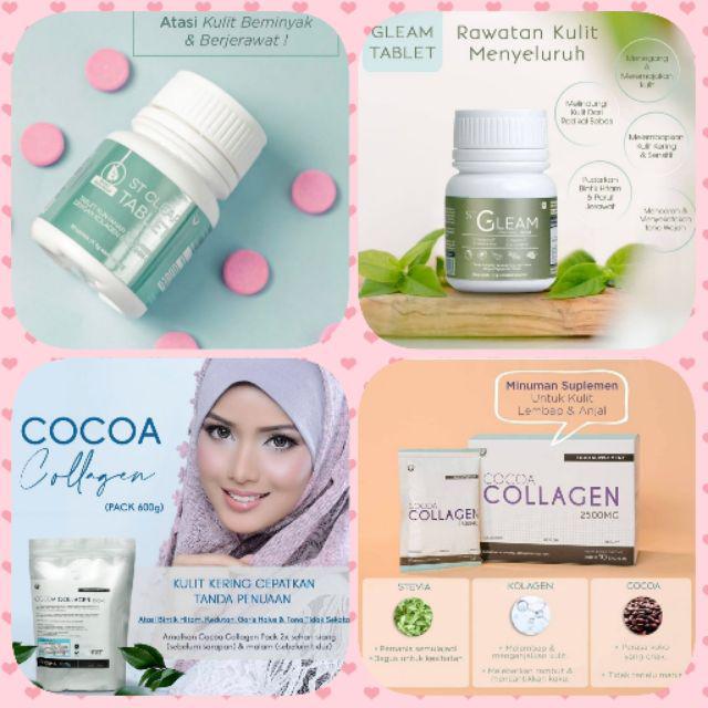Kulit Kusam Jeragat Jerawat Parut Pigmentation Cocoa Collagen St Clear Tablet St Gleam Tablet Cerah Glowing Shopee Singapore