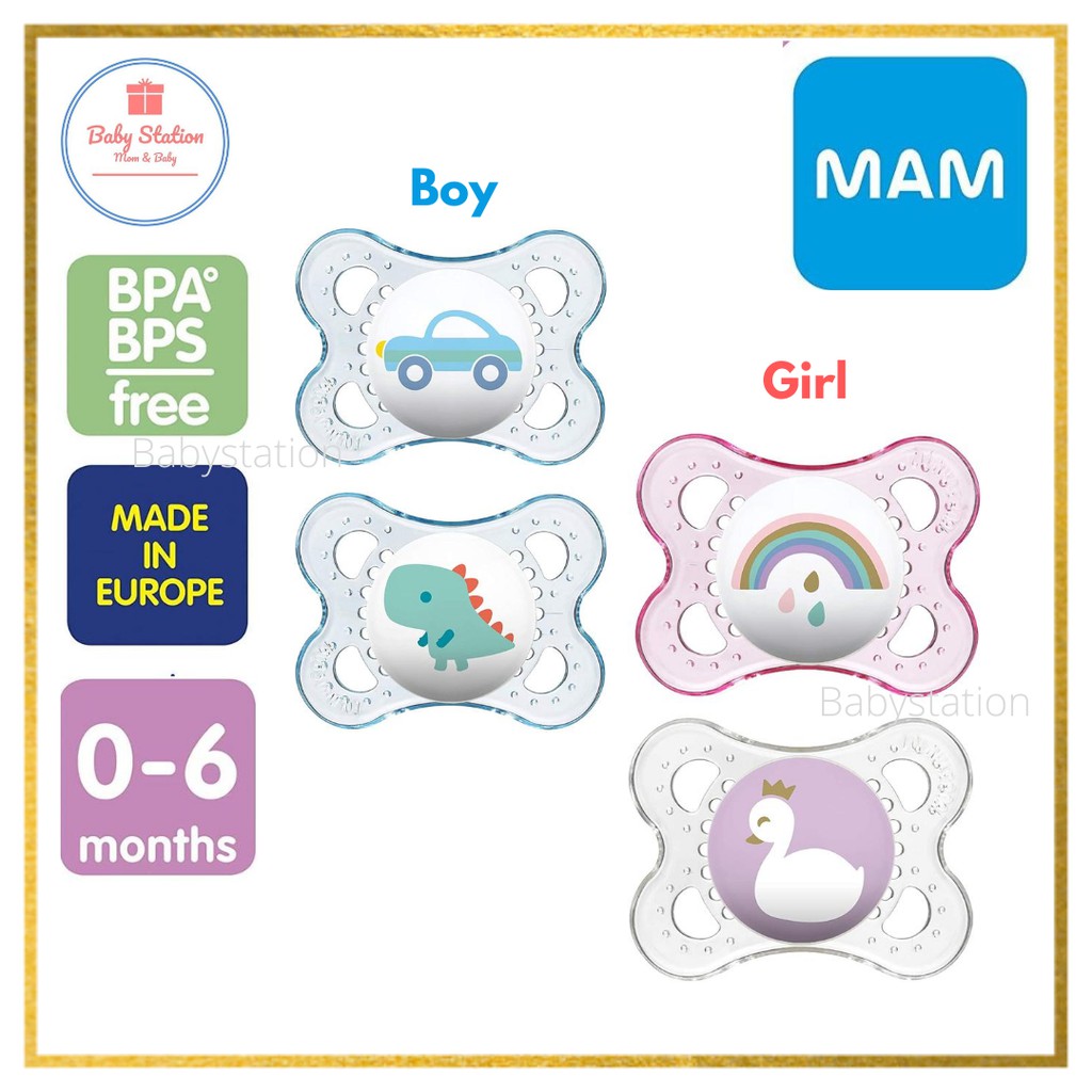 MAM Pacifiers, Baby Pacifier 06 Months, ‘Clear’ Design Collection (1