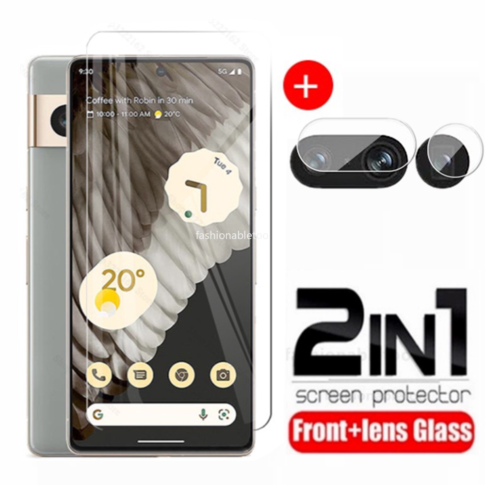 2 in 1 Screen Protector Tempered Glass Film For Google Pixel 7 Pro 7pro