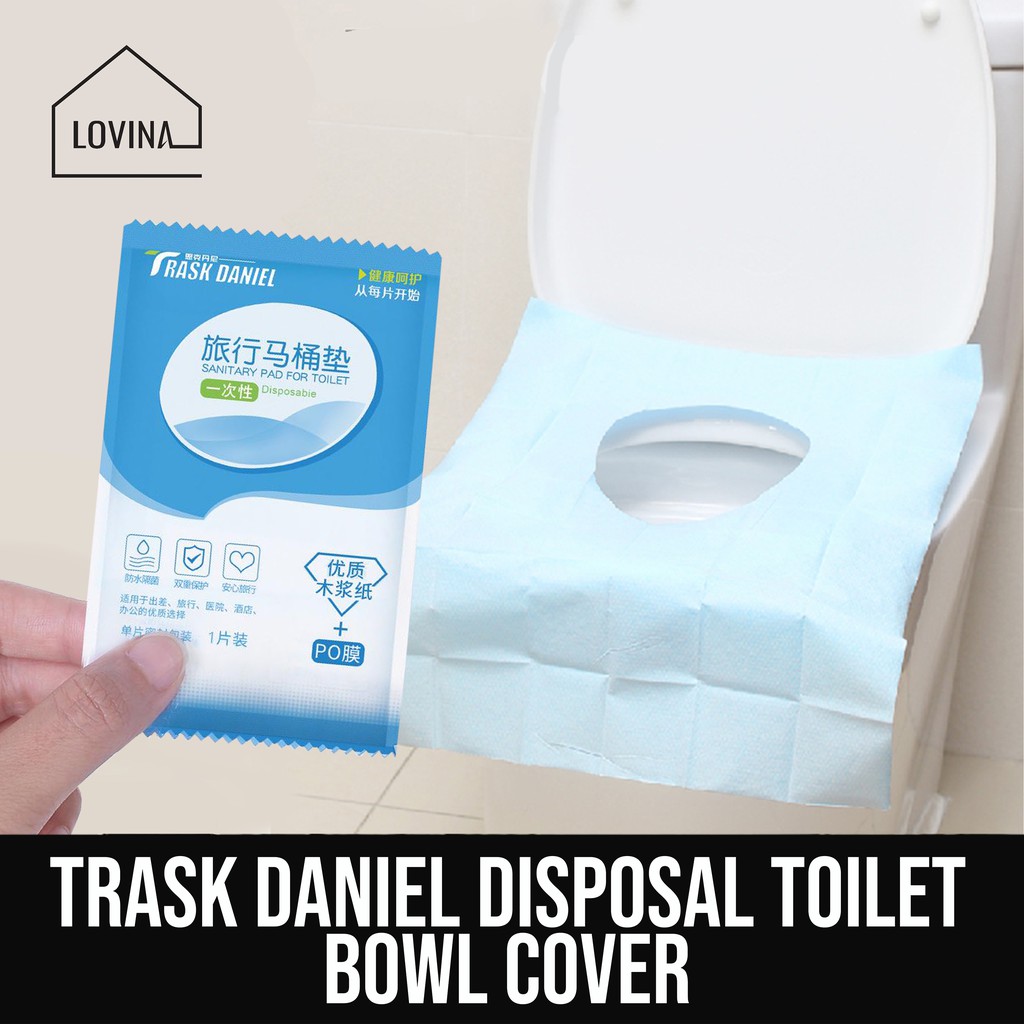 DISPOSABLE TOILET SEAT BOWL COVER ANTI BACTERIAL HYGIENE WATERPROOF