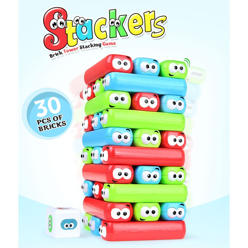 "Tower Stacks " Board Game 30PCS Building Block Family Party Games Gift