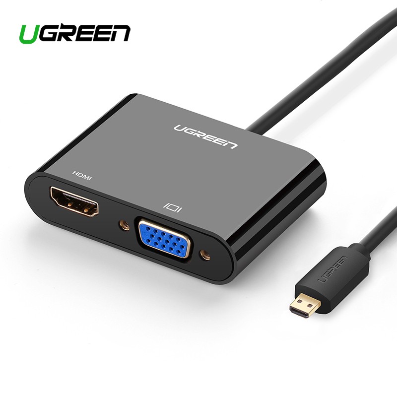 UGREEN Active Micro HDMI to HDMI VGA Video Converter with 3.5mm Audio