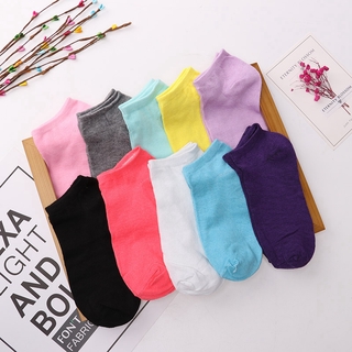 Image of Korean Women's Socks Candy Color Invisible Socks Cotton Boat Socks