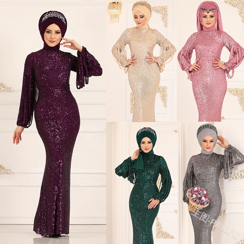 glitter dress muslimah