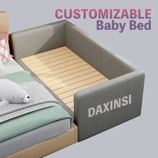 DAXINSI Solid Wood Baby Bed Children Bed Kids Bed With Guard Customized Single Bed Toddler Bed Children's Bed Widened Kid Bed Splicing Small Bed Newborn Bed Children's Supplies