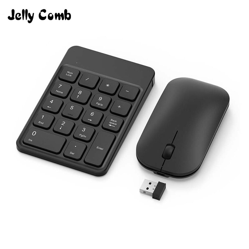 Jelly Comb 2.4GHz USB Numeric Keypad and Mouse Rechargeable Wireless