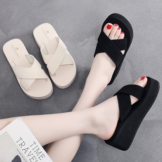 Tsmile Women Sandals Ladies Summer Bow Platform Waterproof Sandals Wedge Fashion Open Toe Slippers 