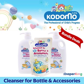 Kodomo Cleanser for Baby Bottles and Accessories, 750ml Bottle / 700ml Refill