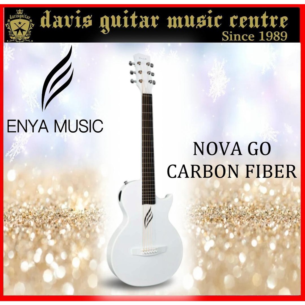 Enya Nova Go White Carbon Fiber Acoustic Guitar Travel 1/2 Size with