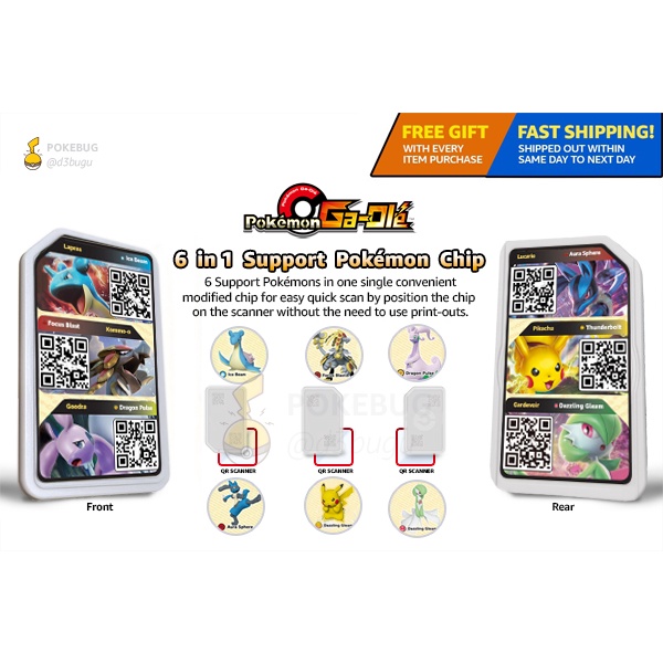 Custom Scanable 6 In 1 3 In 1 Support Pokemon Ga Ole Gaole Sg Chip Singapore Shopee Singapore