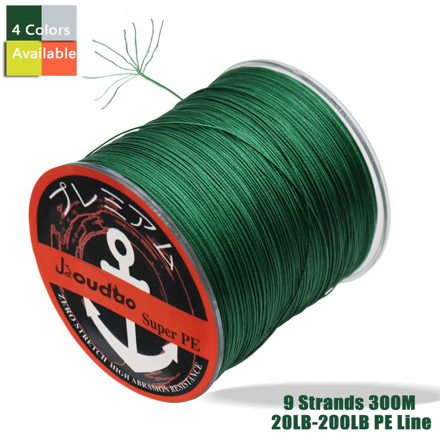 Jioudao X9 300M Braided Fishing Line 9 Strands Multi Color Multifilament Saltwater PE Line