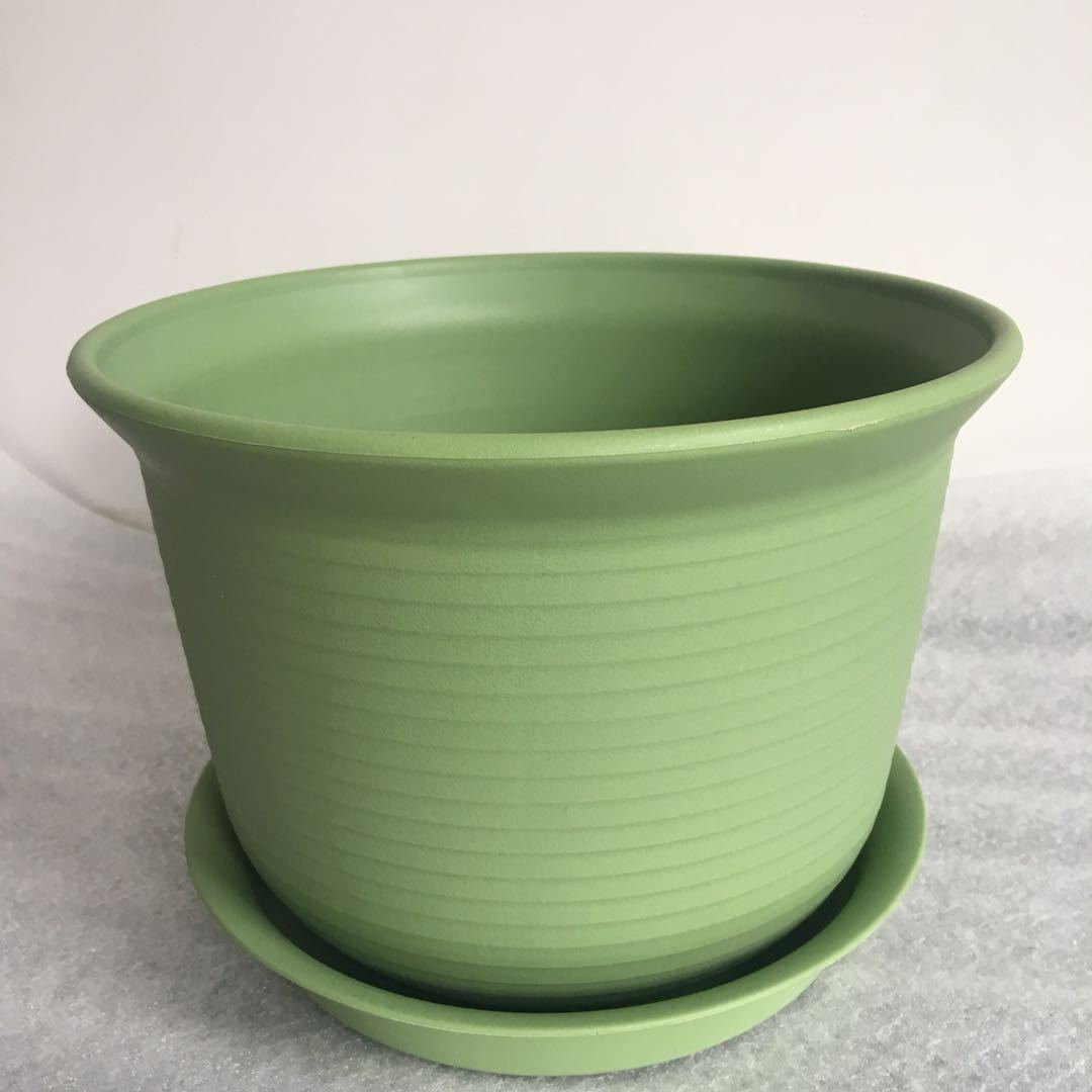 Garden Plastic Flower Pot / Resin Plant Flower Pot Gloss Planter