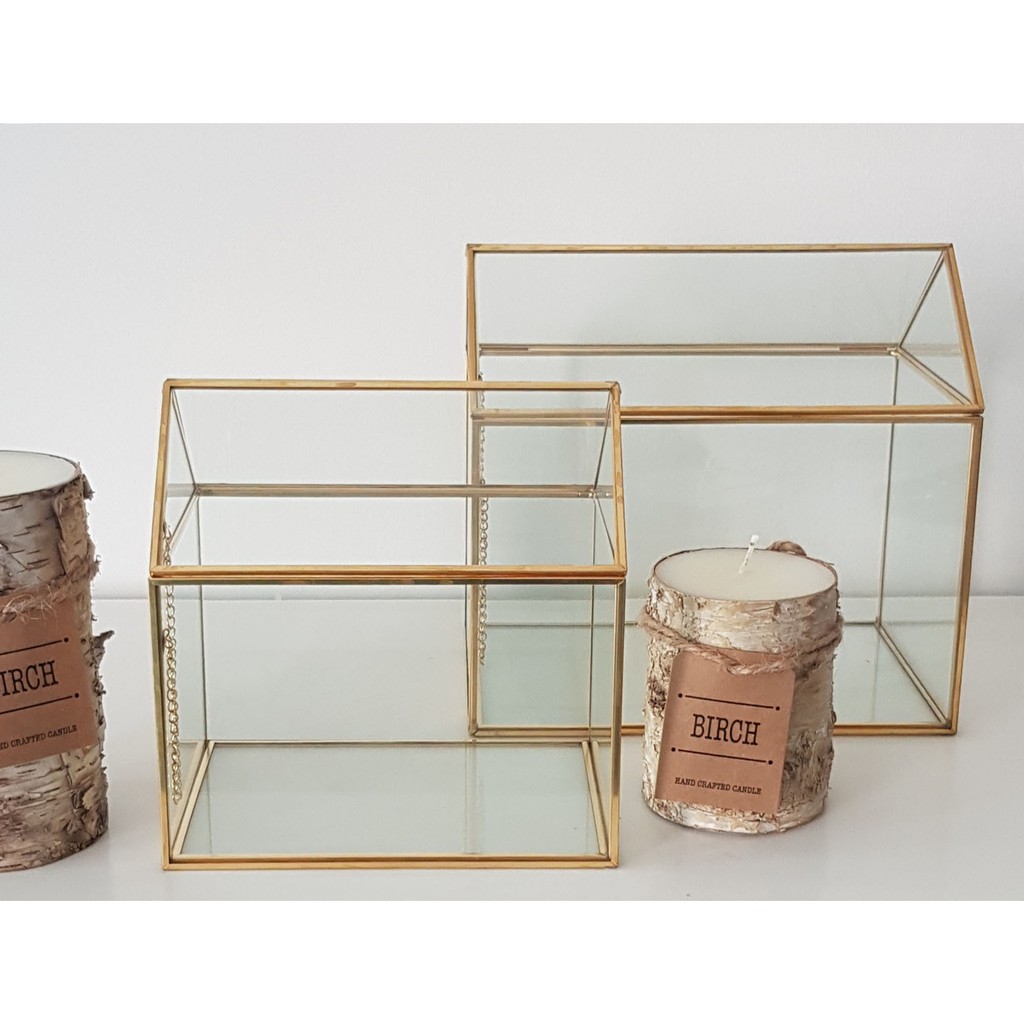 Gold geometric terrarium Long House Box Shopee Singapore