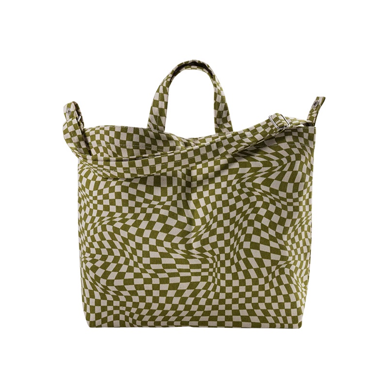 Baggu - Horizontal Duck Bag in Moss Trippy Checker | Shopee Singapore