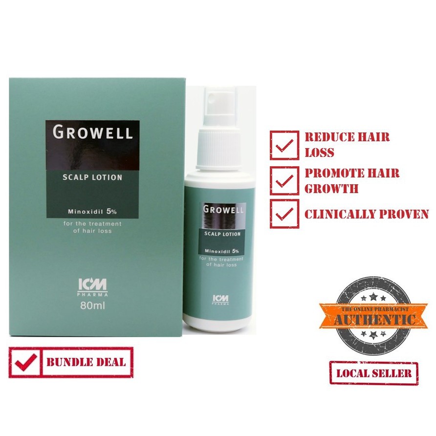 Growell Scalp Lotion Minoxidil 5 (Promotes hair growth) Shopee Singapore