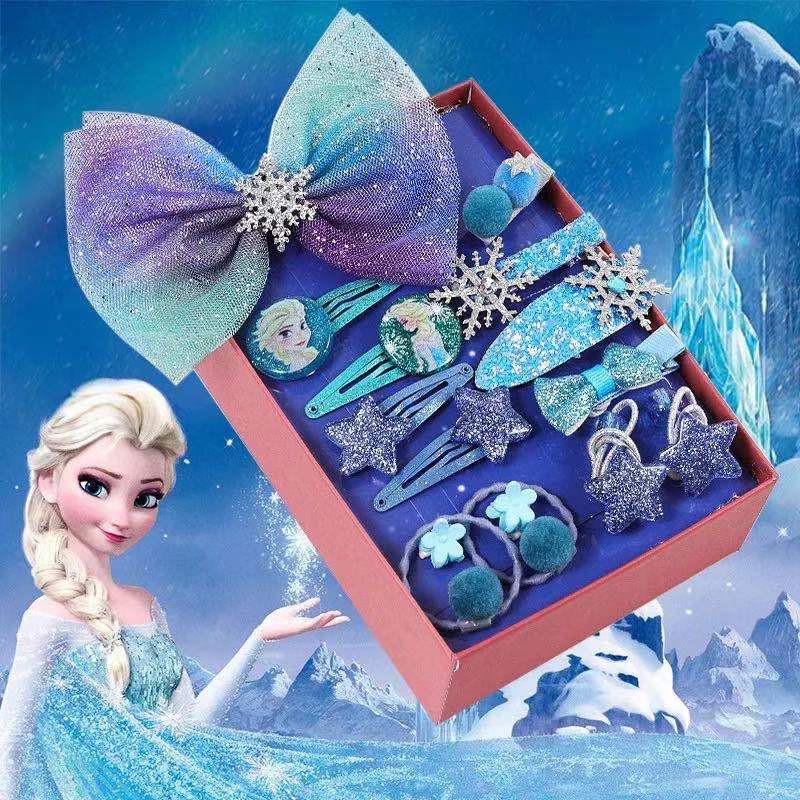 Frozen Princess Elsa Hair Accessories Gift Set Sparkling Bow Hair Clip