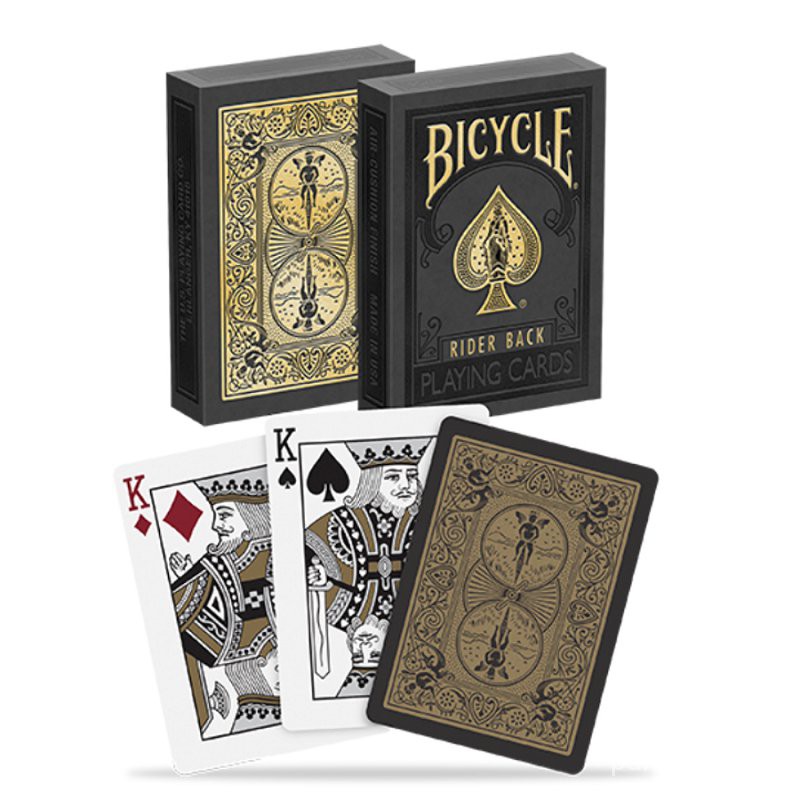 black and gold bicycle cards