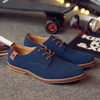 【ASZC】Big Size Soft Suede Leather Men Shoes Oxford Casual Shoes Classic Leather Sneakers Comfortable Footwear Office Shoes For Men