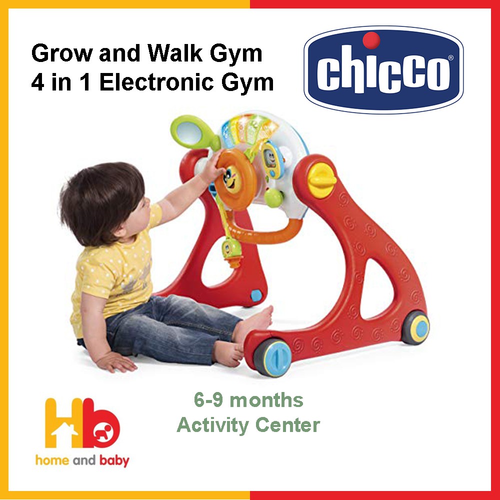 chicco electronic 4 in 1 grow and walk play gym walker