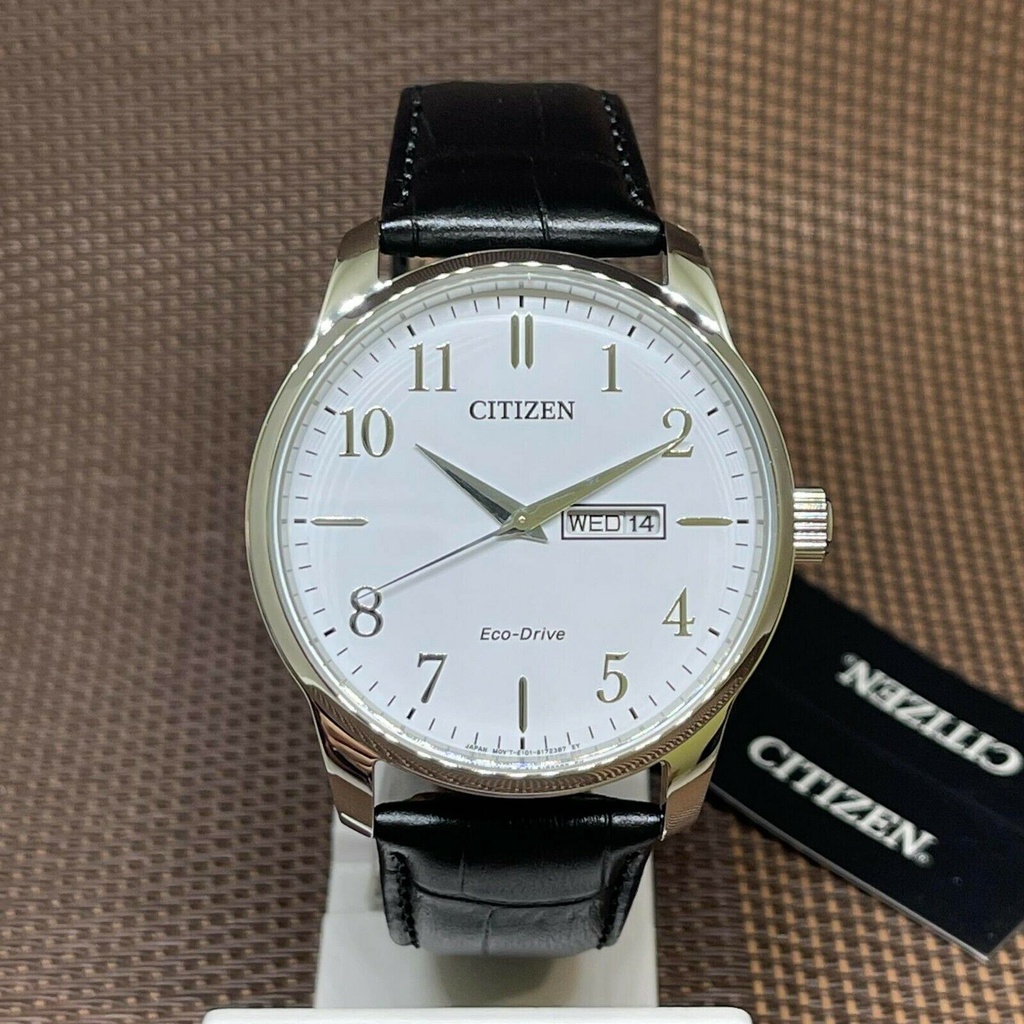 Citizen Eco Drive Bm8550 14a White Analog Black Leather Minimalist Mens Watch Shopee Singapore 7532