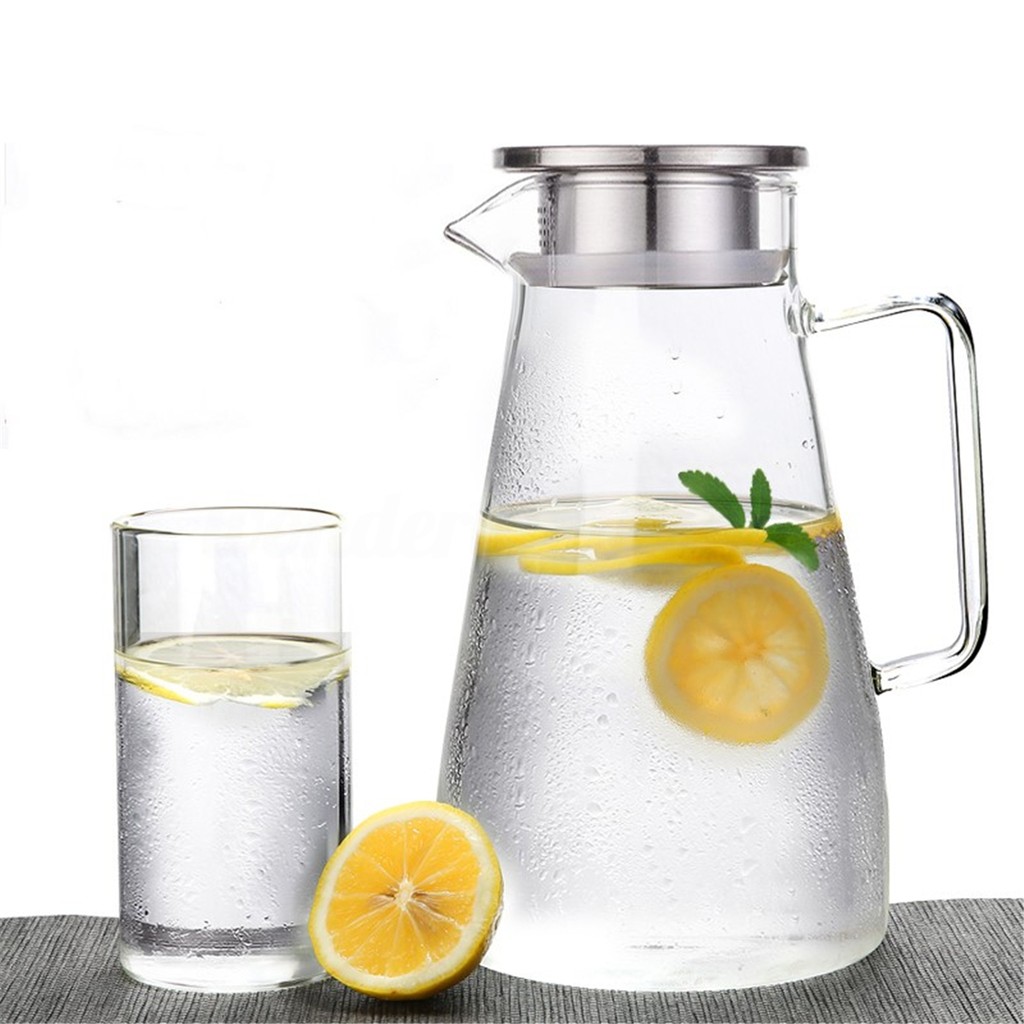 1.5L Clear Glass Pitcher Jug Water Drinking Tea Pot | Shopee Singapore