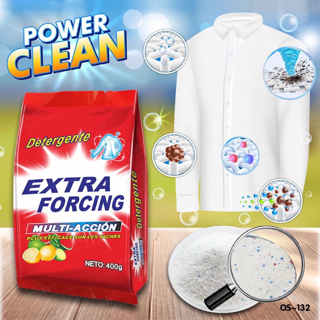 Multiaction Phosphorus Free Laundry Detergent Washing Powder 400g Lemon Scent Indoor