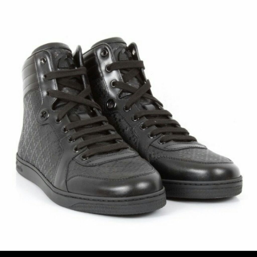 mens all black high top sneakers