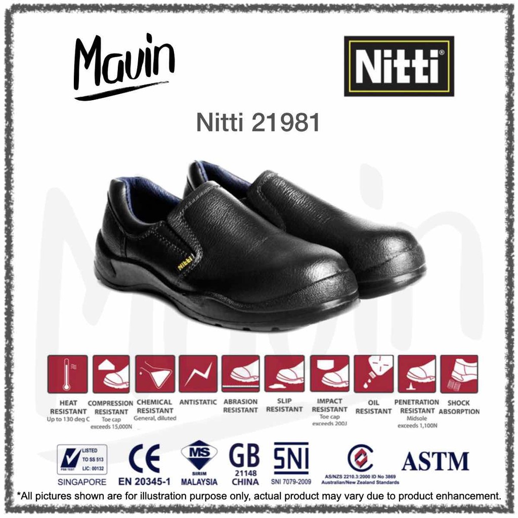 Nitti Low Cut Slip On Safety Boots Work Shoes Shopee Singapore