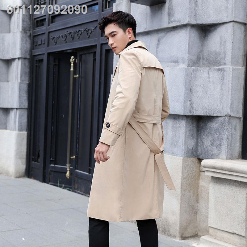 mens leather sleeve trench coat