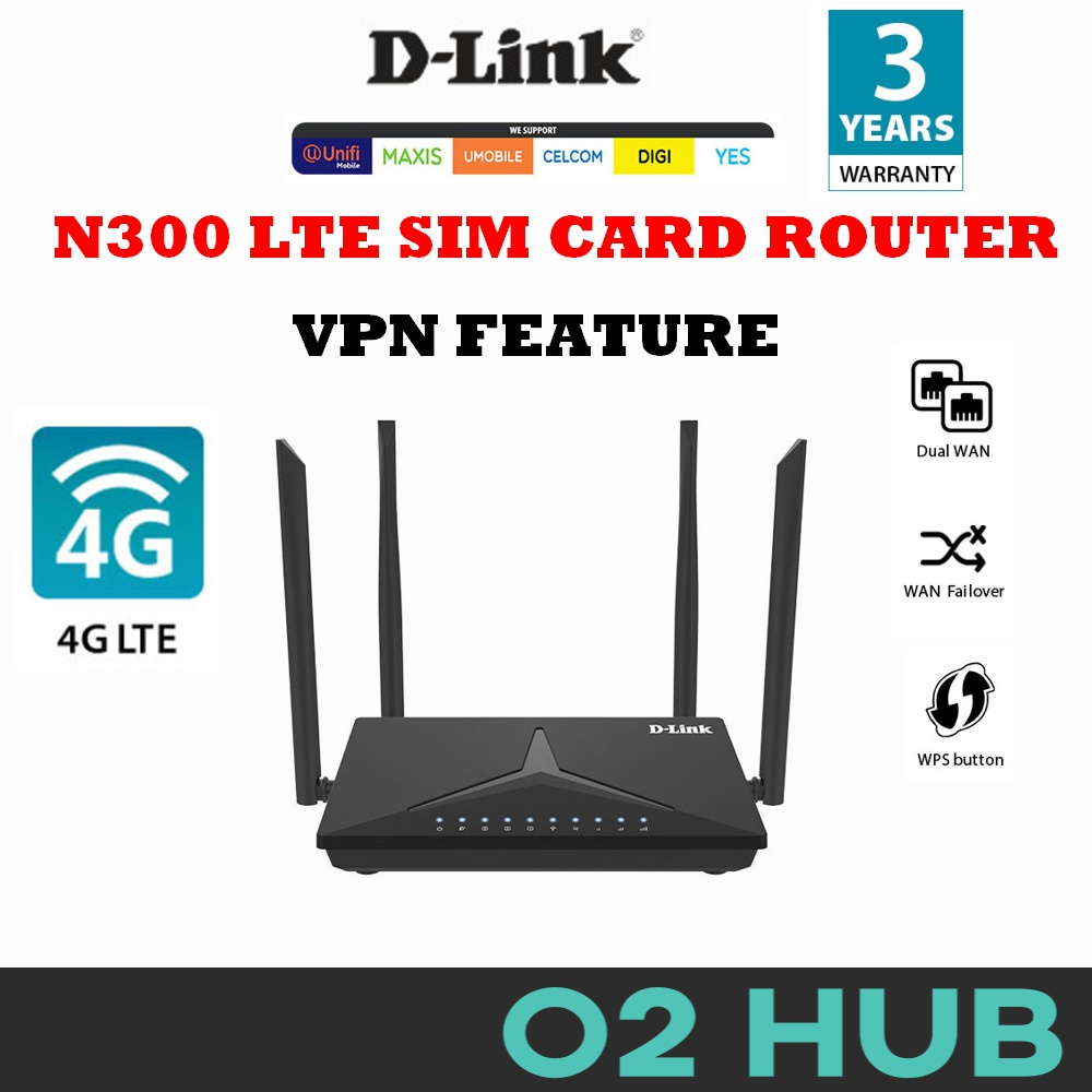 D Link Dwr M920 N300 4g Lte Sim Card Wireless Router Build In Vpn Client With 4 External Antenna Support All Telco Band Shopee Singapore