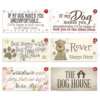 Lanfy christmas wall decor Newyear Funny Dog Signs Wooden Plaque Pet Friendship Lover Hanging Home Decor #3