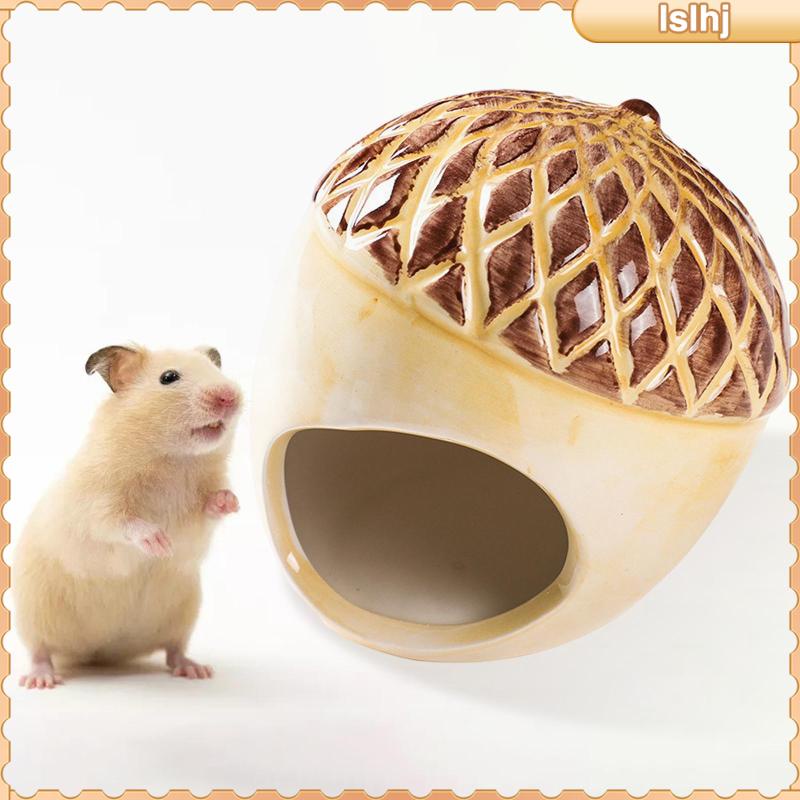 [lslhj] Ceramic Hamster Hideout Nest, Hamster  Bath,  and cool Small Animal Pet Nesting Habitat Cage