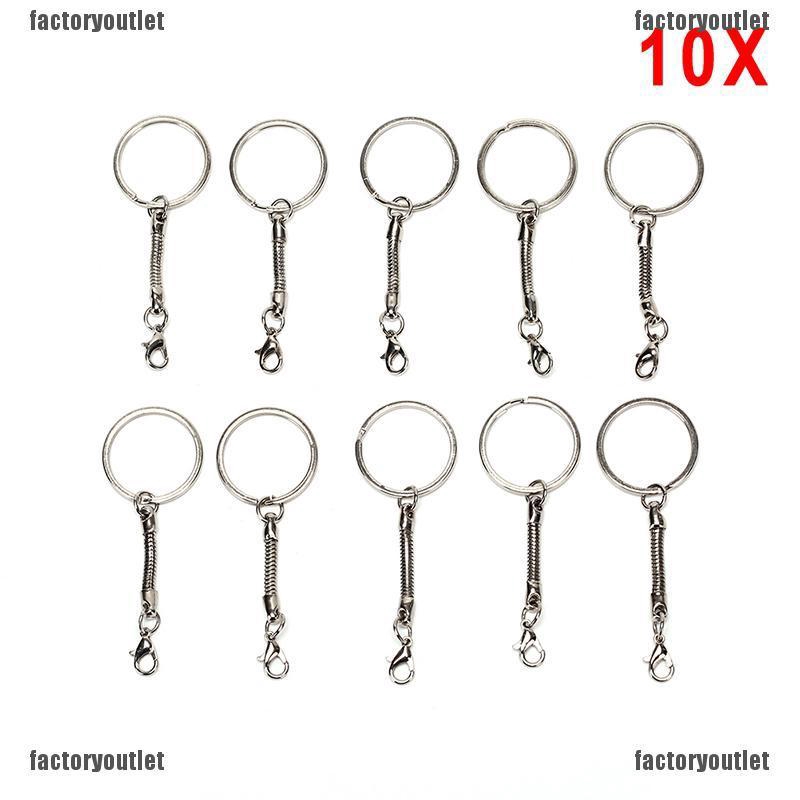 10X Snake Chain Key Rings Silver DIY Jewelry Findings Craft Jewelry AccessorHFFS