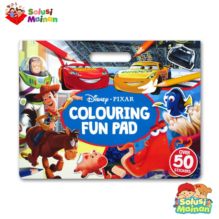 Disney Pixar Coloring Fun Pad Coloring Book (Over 50 Stickers) Shopee