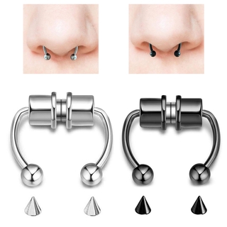 Fake Magnetic Horseshoe Rings 316L Stainless Steel Faux Septum Rings ...